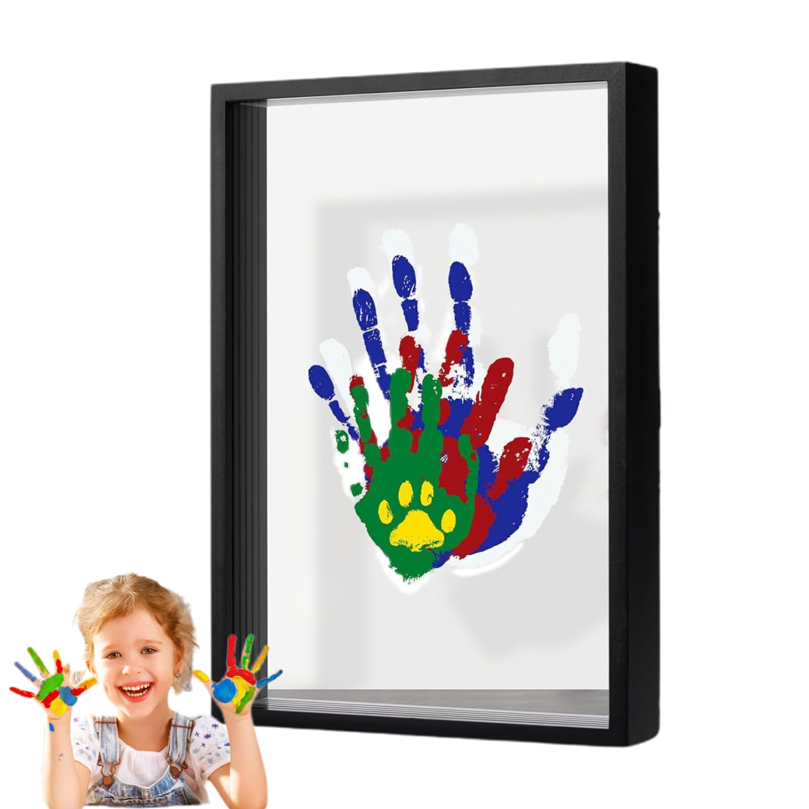 Kit Impronta Mano E Piede Neonato Cornice Portafoto Trasparente | Cornice Trasparente Impronta Familiare Soprammobile Da Casa Per Shower, Camera Neonato,