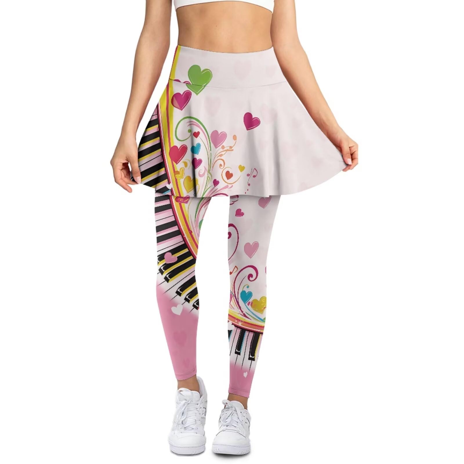 Jeiento Damenrock mit Leggings, Übergröße, athletischer Tennisrock, Leggings mit Tasche, dehnbar, weich, Golf-Skort-Outfits