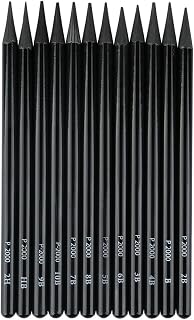 Woodless Pencil Set,12 pcs Non-wood Graphite and Charcoal Sketching for Drawing,Writing,Shading,Color Black-Set of 12