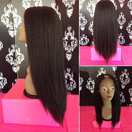 Siggreus130 Density Italian Yaki Middle Opening 1X3 U Part Wig Glueless Brazilian Virgin U Part Human Hair Wigs For African American Women (14", natural color)