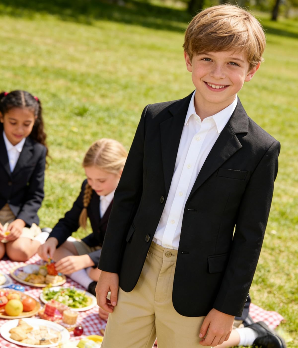 Boys' Blazer Suit Jacket Slim Fit Boys School Blazer Coat for Kids Formal Dinner Party Jacket