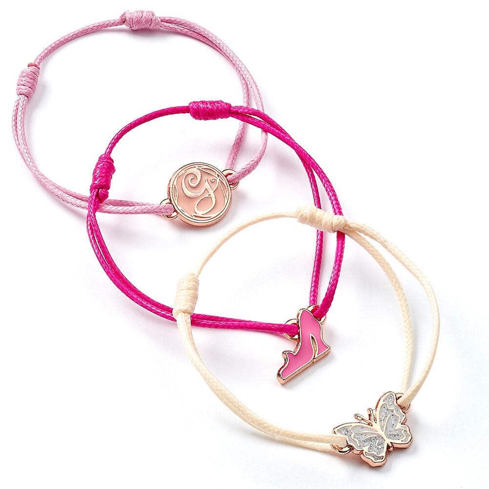 Wicked Glinda Friendship Bracelet Set of 3 Bracelets - Pin, White and Rose-Gold