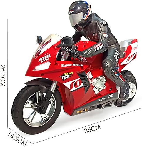 Miniatura 9 de Escala 1/16 0.08 oz de control remoto de motocicleta vehículos de acrobacias con equilibrador autoestabilizante, giroscopio de gravedad, modelo de