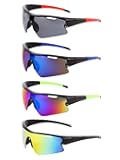 4 Pack Sports Sunglasses for Men Women, Youth Baseball Lightweigh UV Protection Sun Glasses for Cycling Running Fishing