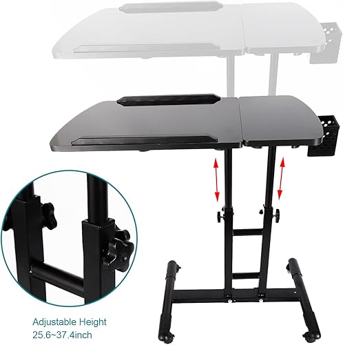 Miniatura 6 de Estación de trabajo de tatuajes Bandeja de peluquería, encimeras dobles, soporte de estación de trabajo móvil para tatuajes, mesa de escritorio de