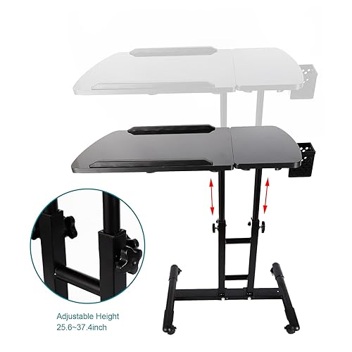 Miniatura 5 de NOPTEG - Bandeja para estación de trabajo de tatuaje, bandeja de peluquería de doble encimera, soporte de estación de trabajo móvil para tatuajes,