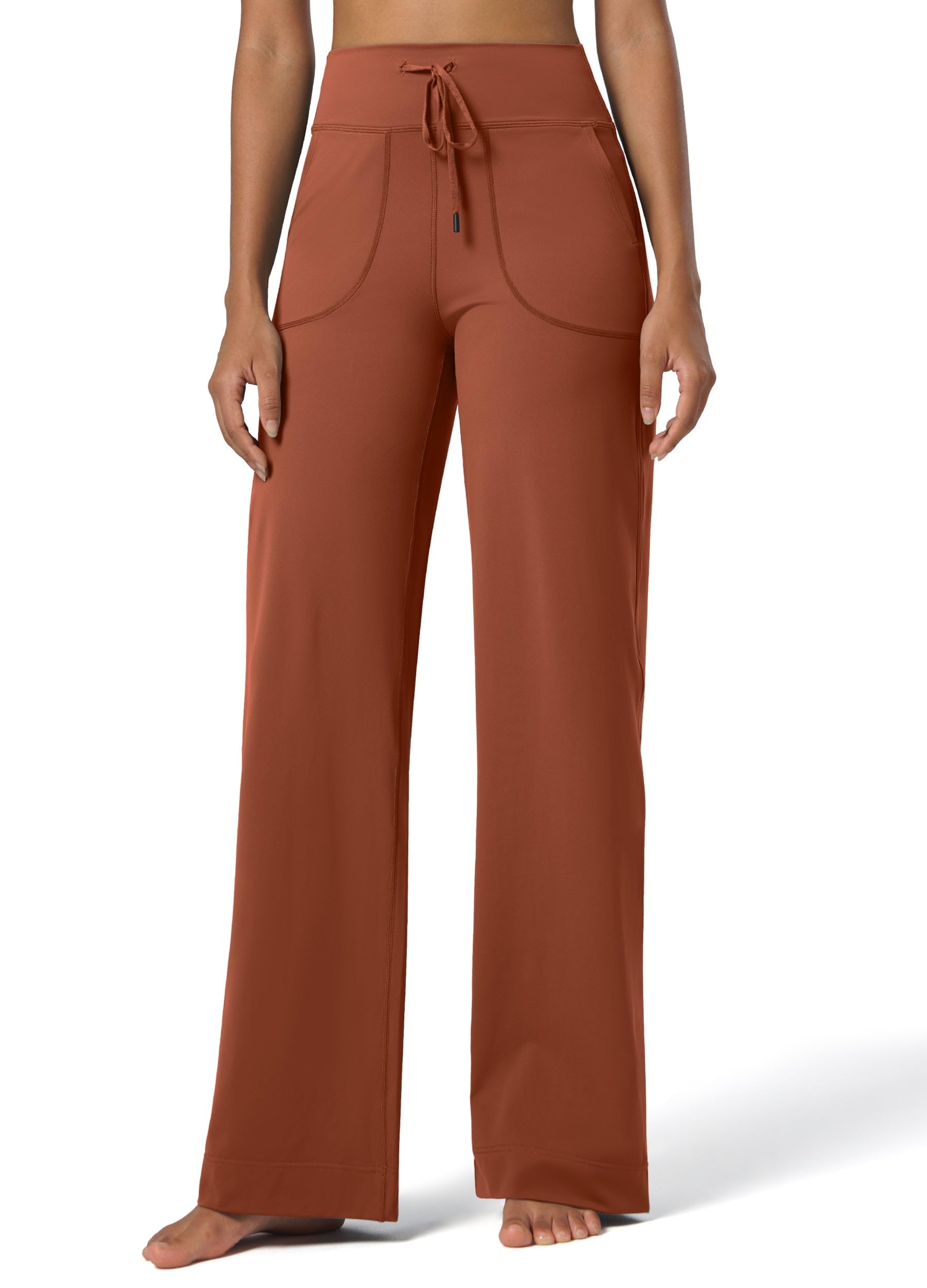 Willit Women's Wide Leg Pants Yoga Pants with Pockets High Waist Stretch Casual Lounge Comfy Pants 29" 31"