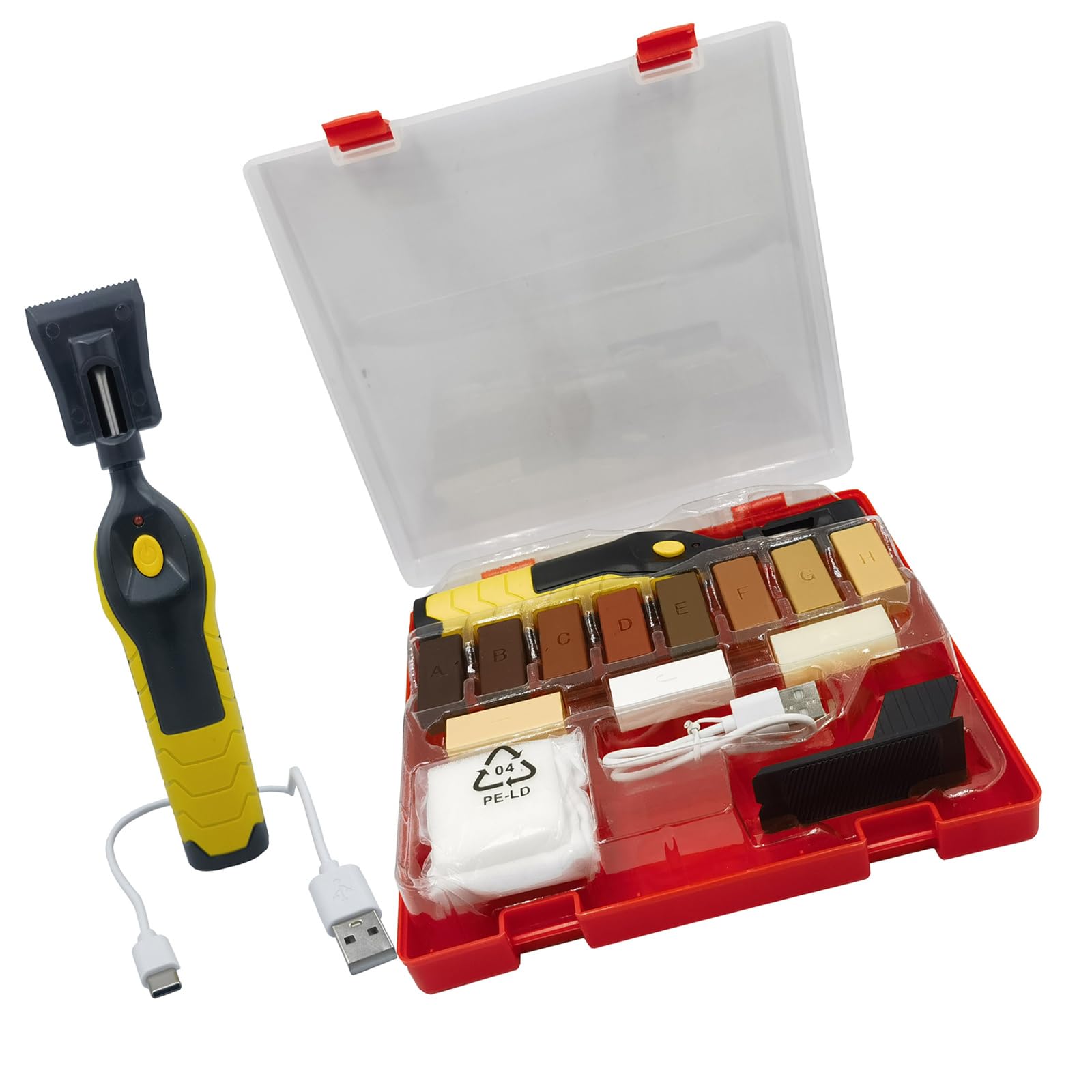Hsioluted Wooden Floor Electric Floor Repair With 11 Color Waxes And Heating Pen For Scratches Cracks In Wood Laminate Tiles Integrated Repair Set