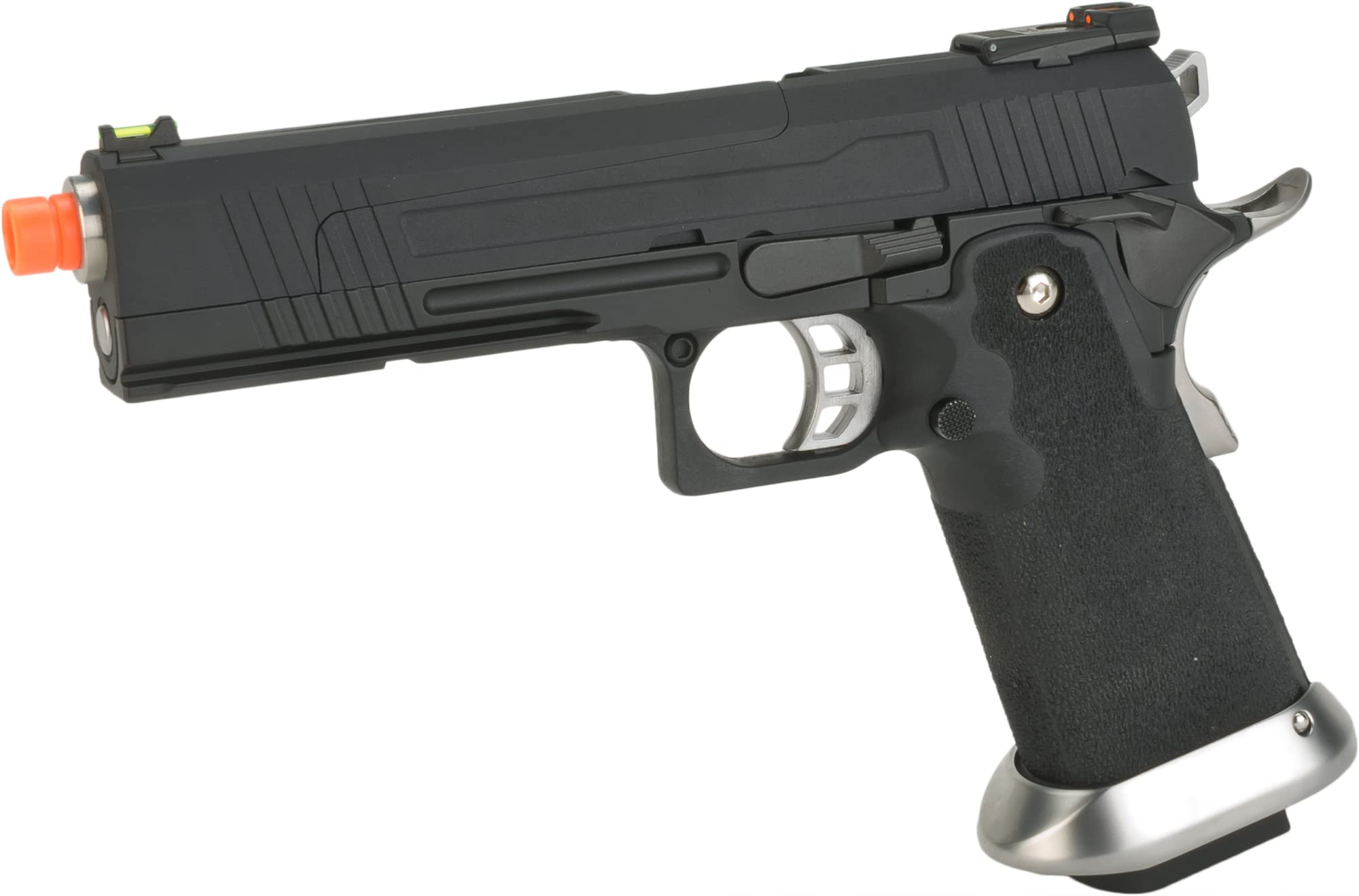 Evike Airsoft - AW Custom Split Frame Hi-Capa Competition Grade Gas Blowback Airsoft Pistol (Color: Black)