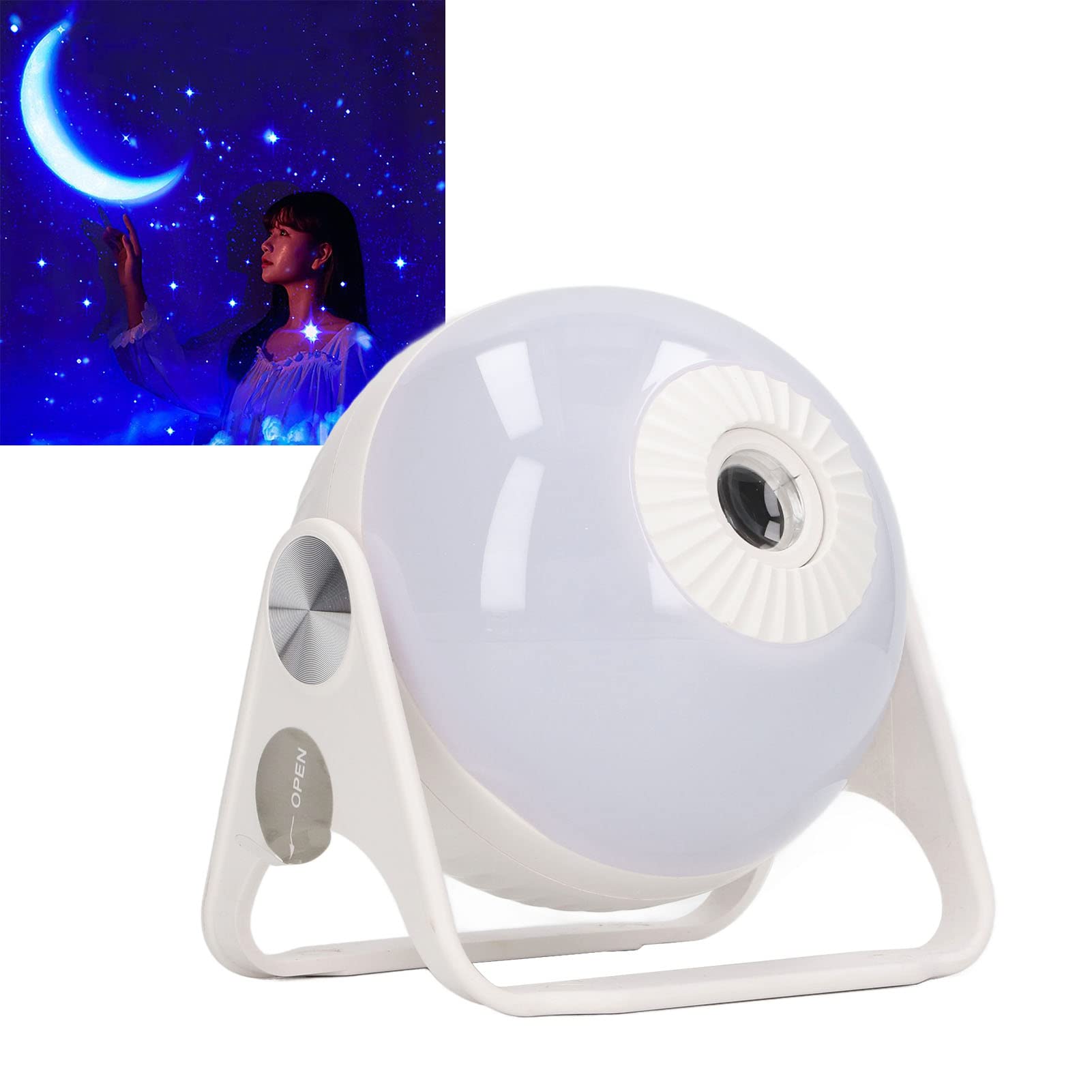 Haofy Luz LED de Proyección de Estrella Completa, Foco Ajustable de Alta Definición, Proyector de Luz Nocturna de Música Bluetooth para Navidad, Fiesta en el Techo, Sala de Estar y
