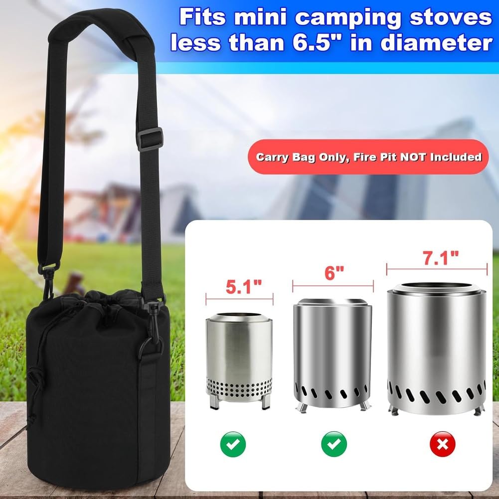 Bolsa de para Almacenamiento para Hoguera de para Mesa Nylon con Correa Ajustable Funda Protectora para Camping Viaje 28x18cm