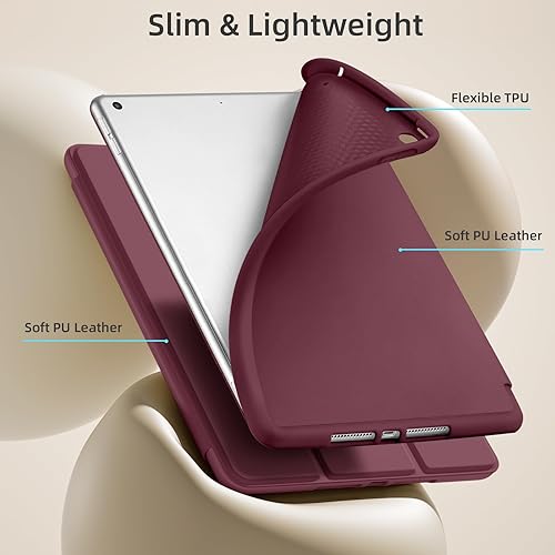 Miniatura 19 de Akkerds - Funda para iPad 10.2 2020, iPad 8ª generación/2019, iPad 7ª generación, con soporte para lápiz. Funda protectora premium con parte trasera