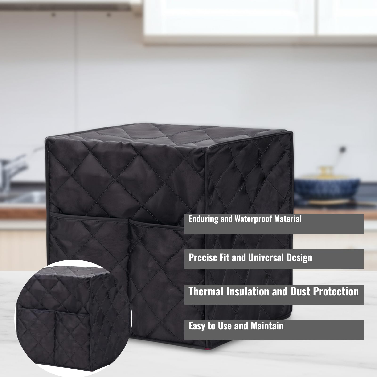 Lcpucc Quilted Coffee Machine Cover for Espresso Machines and Kitchen Appliances - Thermal Insulation & Dustproof Protector for Home, Office, or Cafe Use
