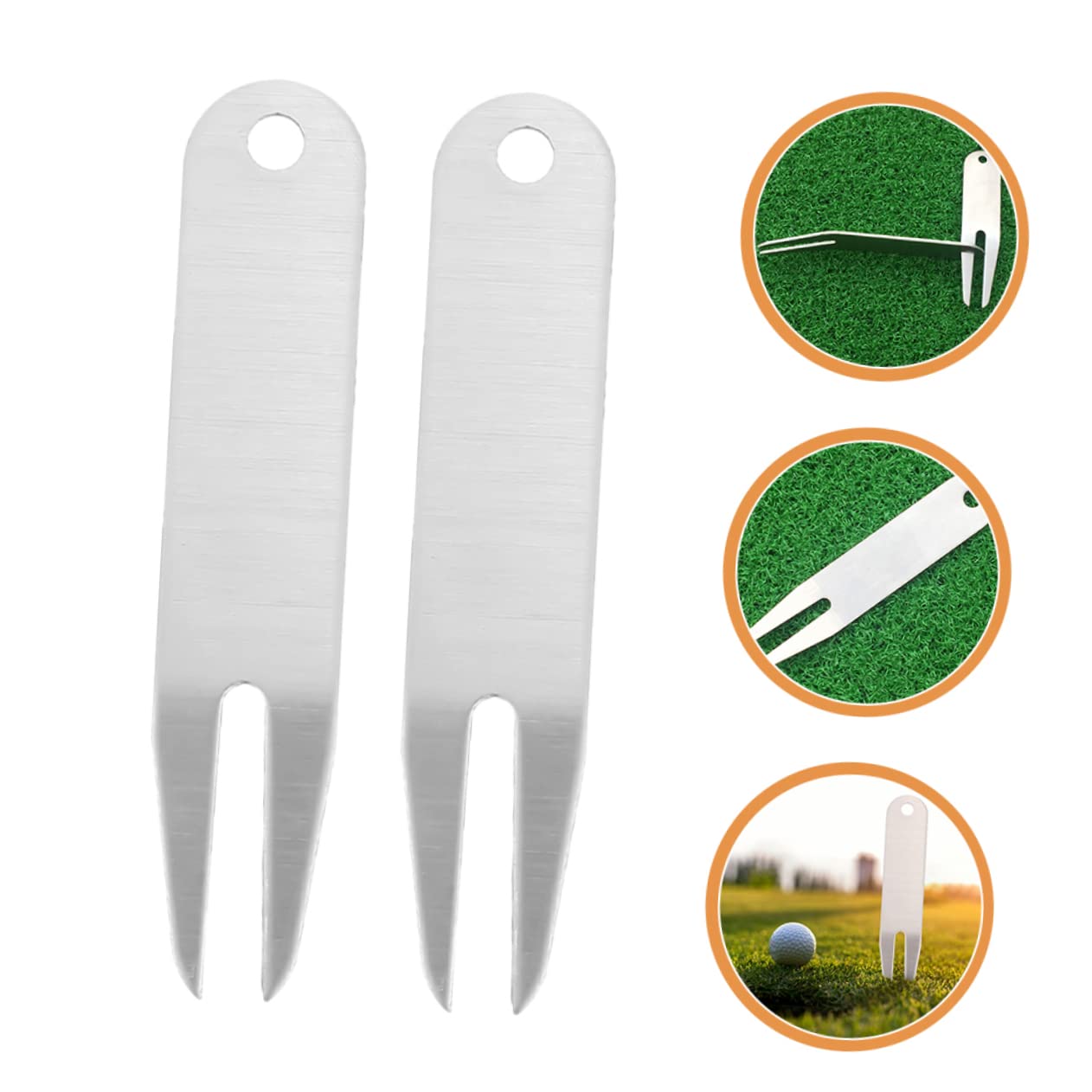 VANZACK Golfgabel Golf-Divot-Tools Pitchgabel Hotfix-Tool Golfplatzpflege Golfplatzreparatur Golfzubehör professionelle Golfwerkzeuge personalisiertes Divot-Tool Rostfreier Stahl