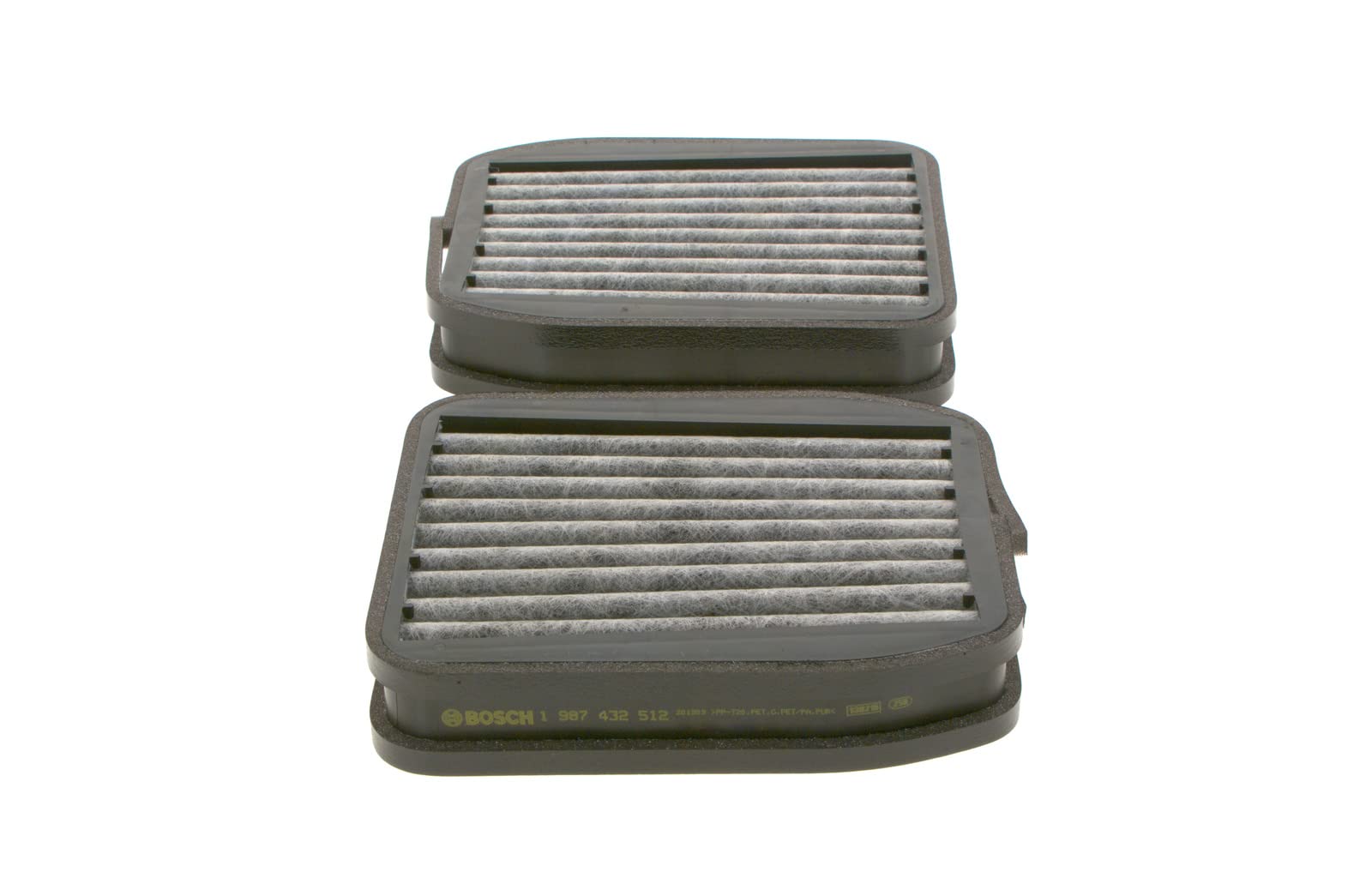 Bosch Filtro Abitacolo ai Carboni Attivi R2512, Filtro di Ricambio - Contro cattivi odori, polline e polvere per un'aria più pulita all'interno del veicolo - 2 Filtri | Compatibile con: MERCEDES-BENZ E-CLASS, E-CLASS Pritsche/Fahrgestell, E-CLASS T-Model