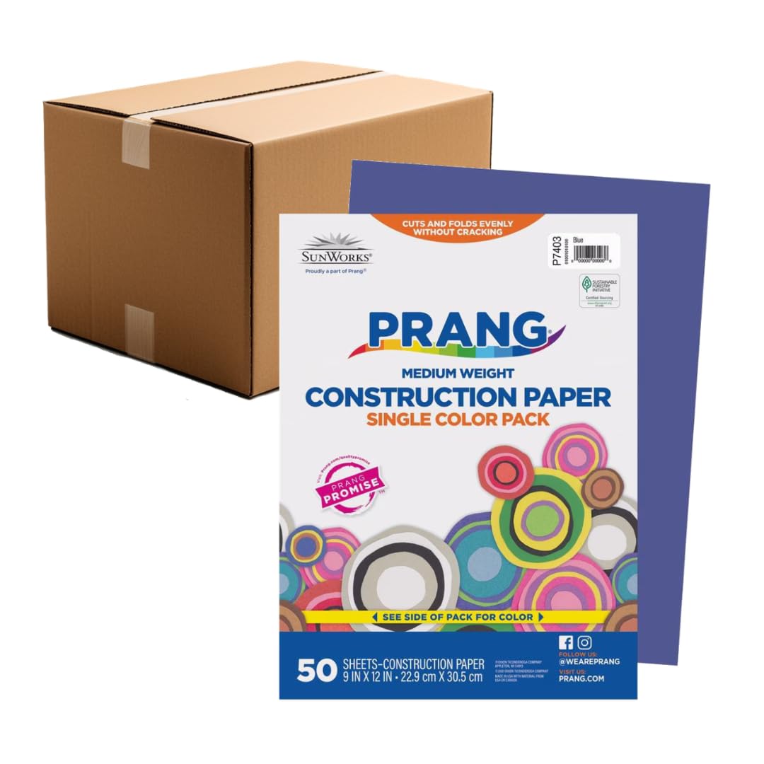Prang Construction Paper, 9" x 12", Blue, 50/Pack, 1 Pack