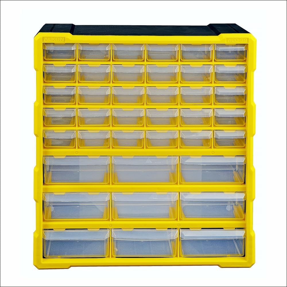 Plastic (Aco39) Polypropylene Component Organiser With Drawers Small Parts Storage | Jewellery | Pharmacy | Shop | Medicine | DIY | Clinic | Multiple Drawers-39 Drawers