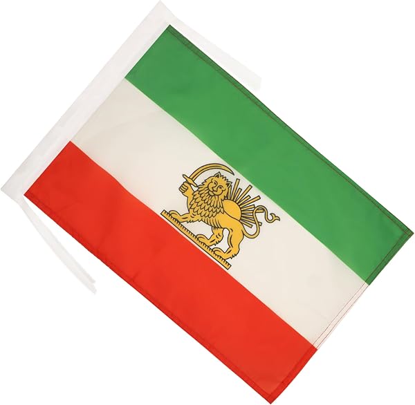 Iran Old Flag 18'' x 12'' cords - Former Iranian SMALL flags 30 x 45cm - Banner 18x12 in - AZ FLAG - 2