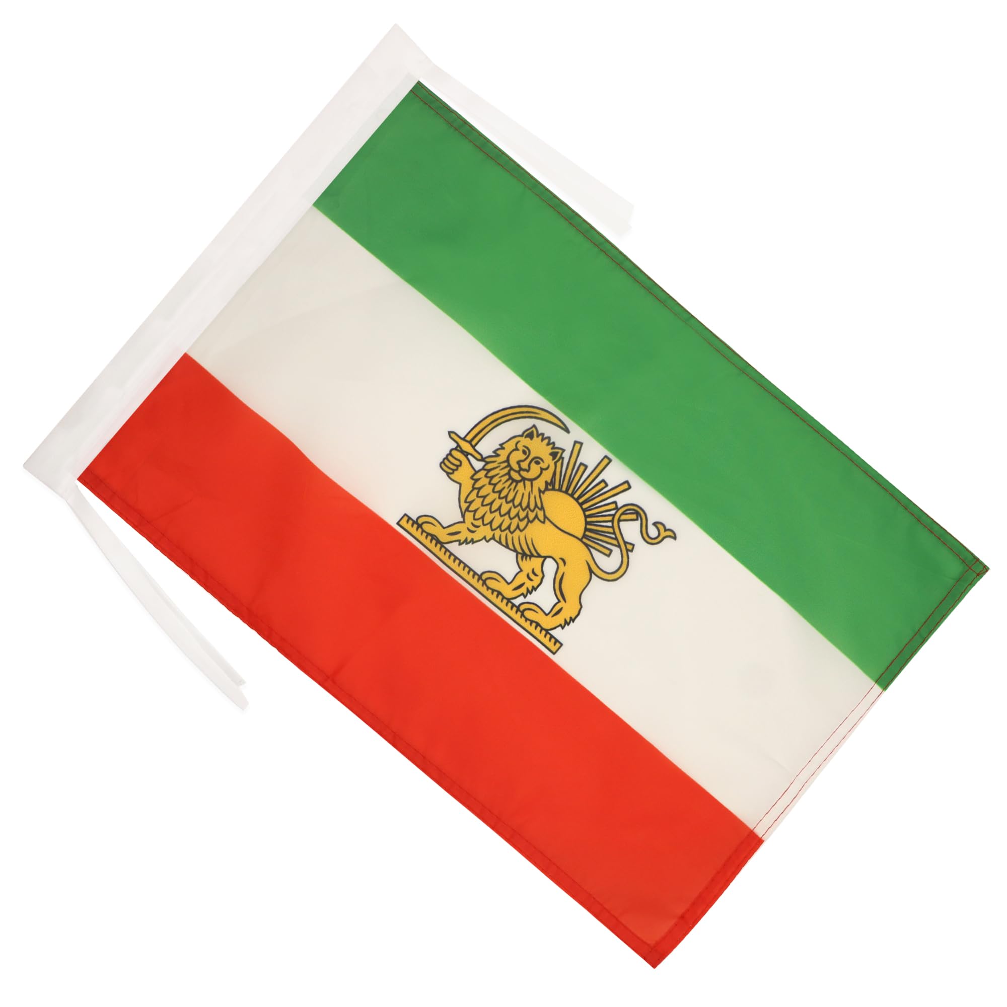 Iran Old Flag 18'' x 12'' cords - Former Iranian SMALL flags 30 x 45cm - Banner 18x12 in - AZ FLAG — view 2