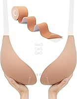 TITU Strapless Sticky Push Up Bra for Big Busts - Backless Invisible Adhesive Silicone Bra for Large Breasts, Plus Size D-I Cup