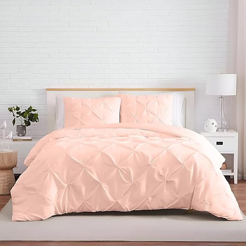 Miniatura 8 de Kotton Culture - Juego de funda de duvet de 3 piezas, 100% algodón egipcio de 1000 hilos, con cierre de cremallera y lazos en las esquinas, diseño