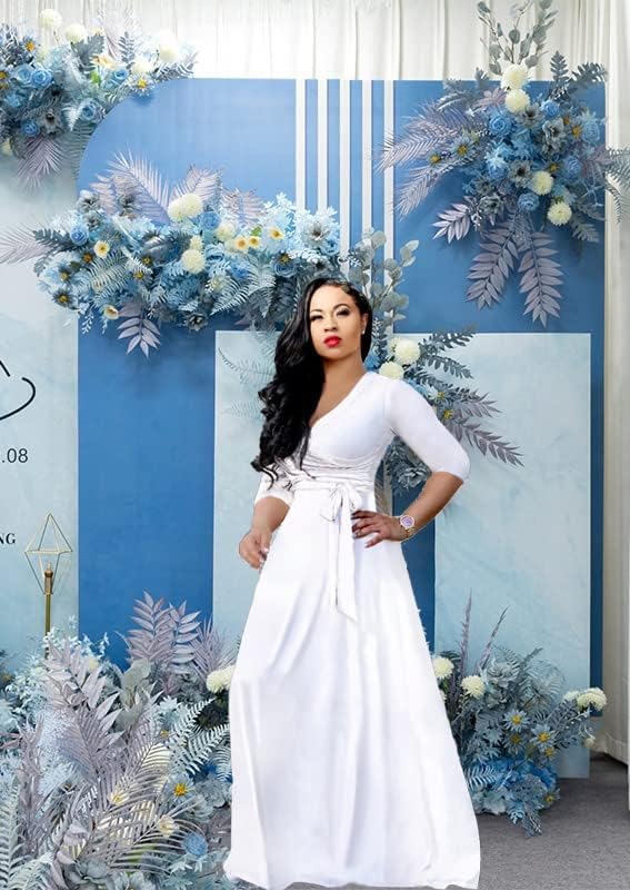 LightlyKiss Plus-Size Maxi Dresses for Women African Summer 3/4 Sleeves Beach Sundress with Pockets - Image 6