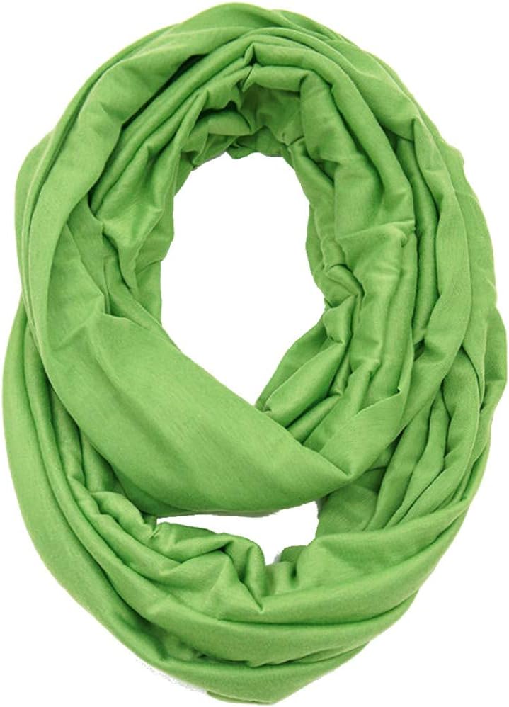 Plum Feathers Elegant Solid Color Infinity Loop Jersey Scarf