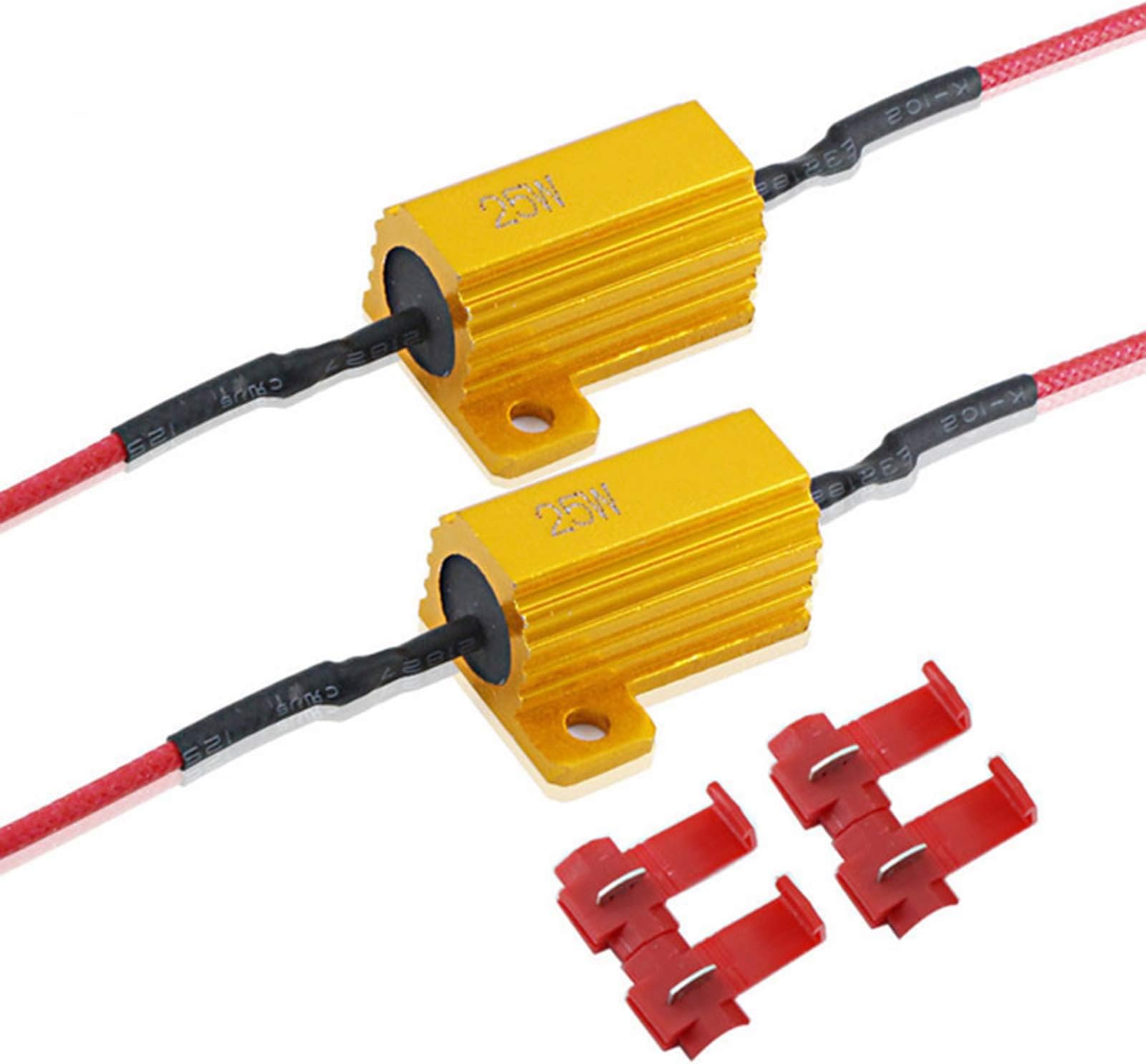 2pcs LED Load Resistors 25W 10 ohm LED Bulbs Turn Signal Error/Blinker/Hyper Flashing