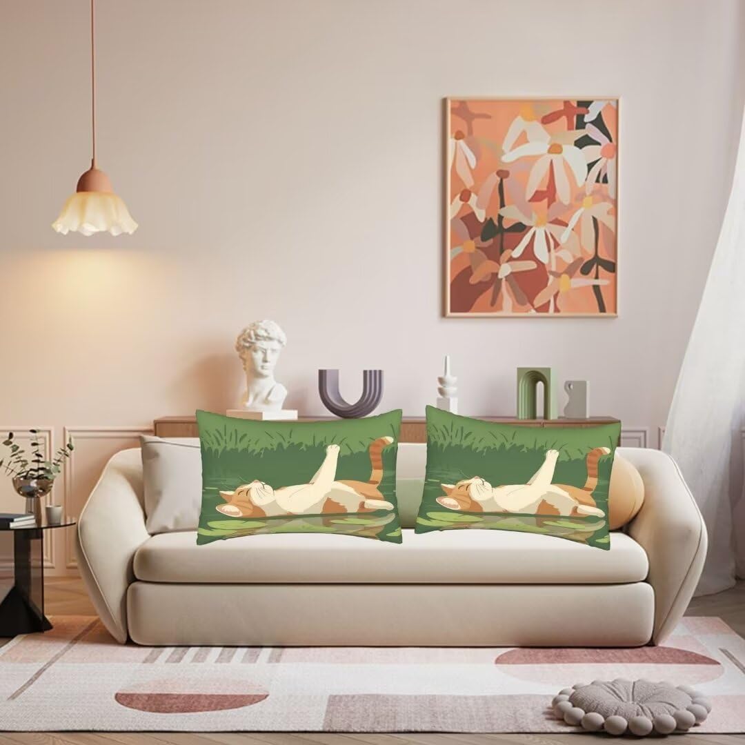 Outdoor Pillows Cute Pillow Covers 28 x 35 Set of 2 Throw Pillow Covers, Cat Throw Pillows Outdoor Pillow, Rectangular Lumbar Pillows Cushion Covers Decorative Pillows for Garden Patio Furniture J492