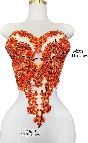 Miniatura 9 de Apliques y parches hechos a mano con cristales de diamantes de imitación para coser en encaje, accesorios de costura para bodas, bailes,