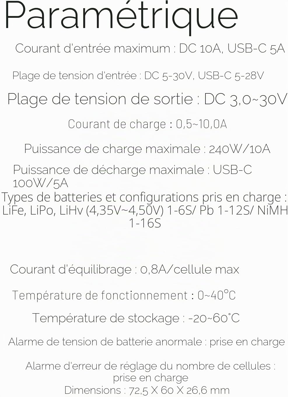 Chargeur de Batterie ISDT 608PD Lipo DC 6S/240W/10A USB C 100W/5A pour Batteries RC Chargeur d'équilibrage pour Batteries Life/Lilon/LiPo/LiHV (1-6S), NiMH (1-16S), Pb (1-12S)