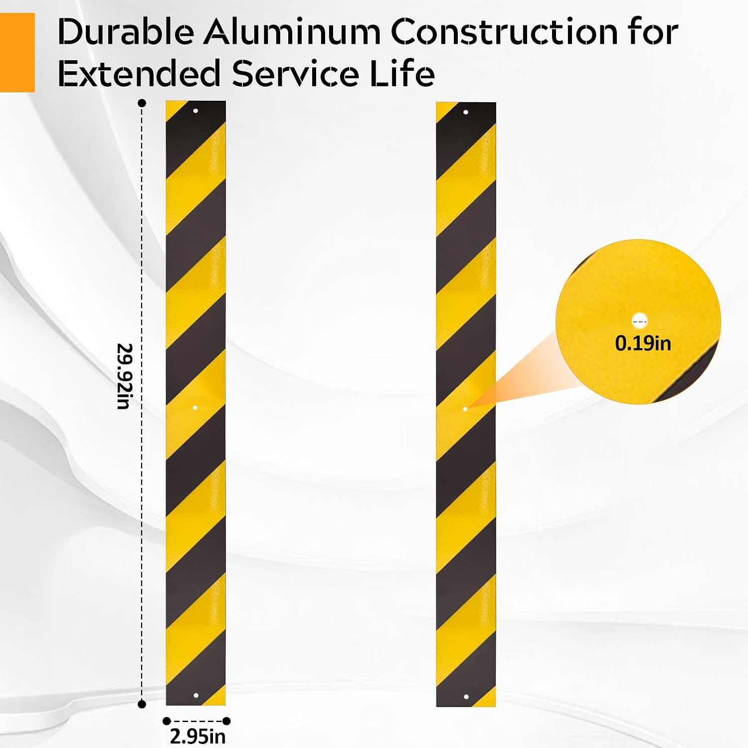 6 Pcs Reflective Sign Post Panels 30 x 3'', Aluminum Reflectors for Post,Reflective Road Markers with High-Visibility,Weather-Resistant for Driveway,Parking,Street-Warns of Slow Moving Vehicles image 2