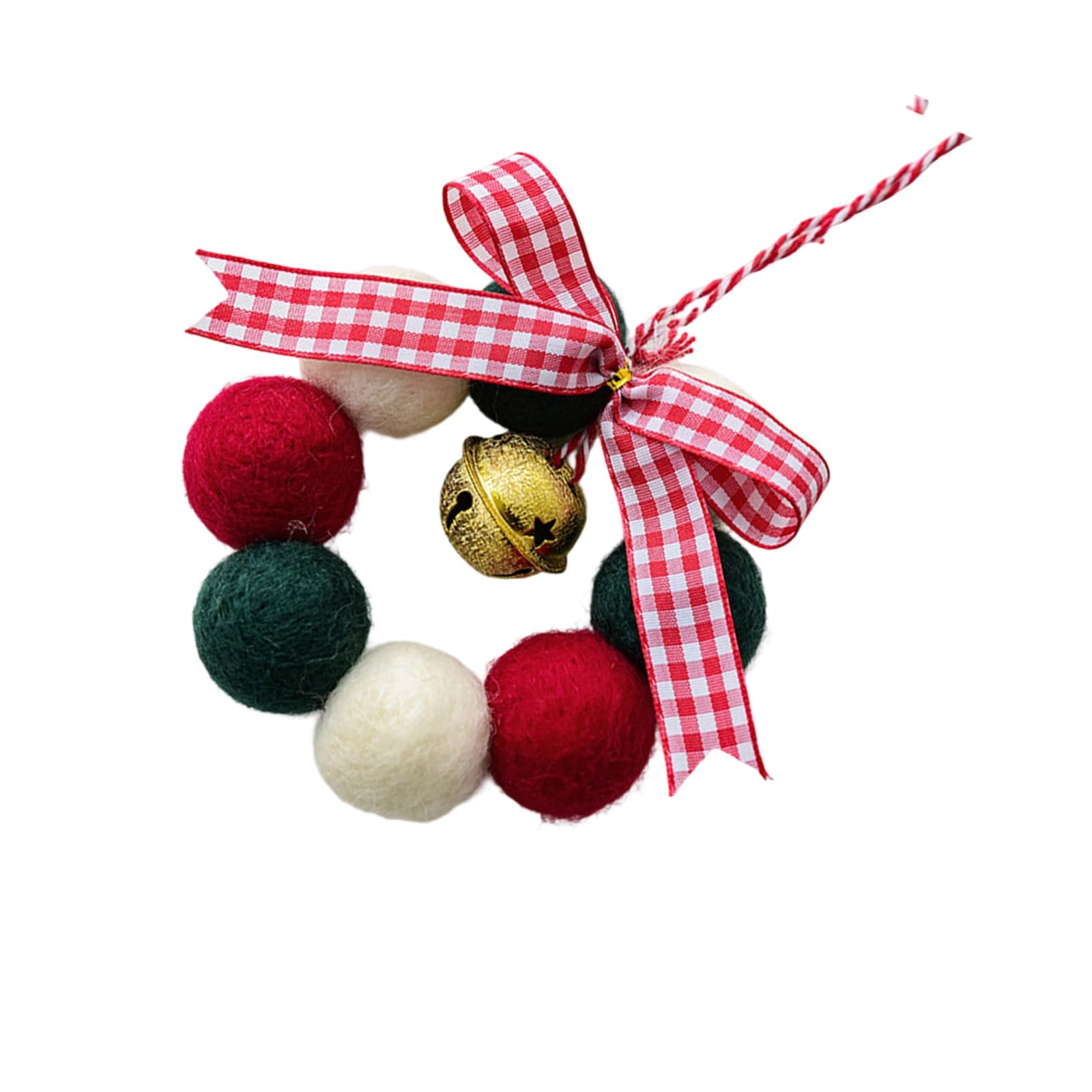 Tsophreniq Artisanal Miniature Holiday Ornament Feature Textured Felt and Chiming Bells Ideal for Christmas Home Decoration Wool Felt Christmas Decors