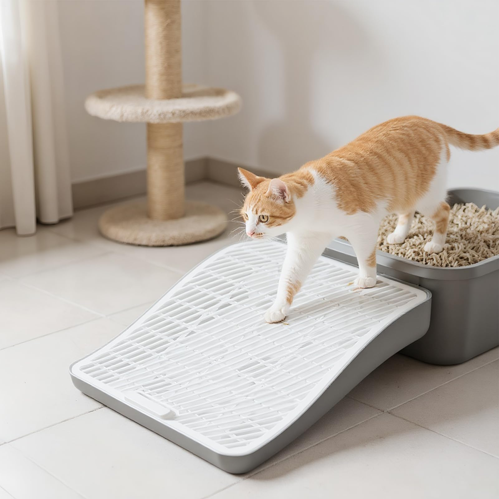 Rampa per lettiera per animali domestici, per la raccolta dei rifiuti di | , rampa per la cattura della lettiera | per gatti di taglia piccola, media e grande, anziani, gatti, divano