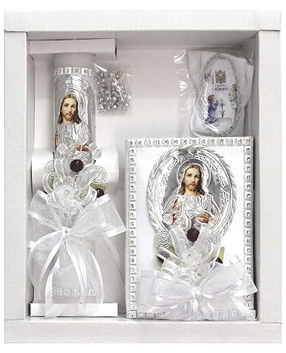 Juego de velas de comunión de Jesús para niños con Nuevo Testamento en español