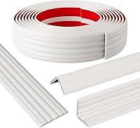 Elvone Peel and Stick Corner Guards: Flexible Wall Edge Protectors for Inside/Outside Corners, Self-Adhesive Trim 1.6" x 20' White