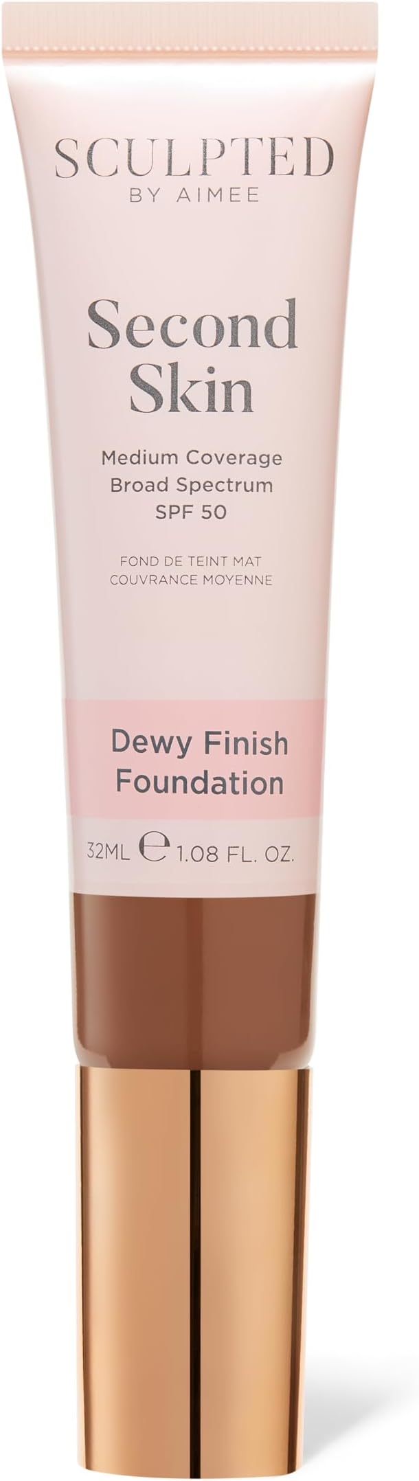 Second Skin Dewy Liquid Face Foundation from Sculpted by Aimee - 32ml Buildable, Medium Coverage Foundation with Dewy Finish, Hyaluronic Acid, Collagen Boosting Formula, SPF 50, (Rich Deep 6.8)