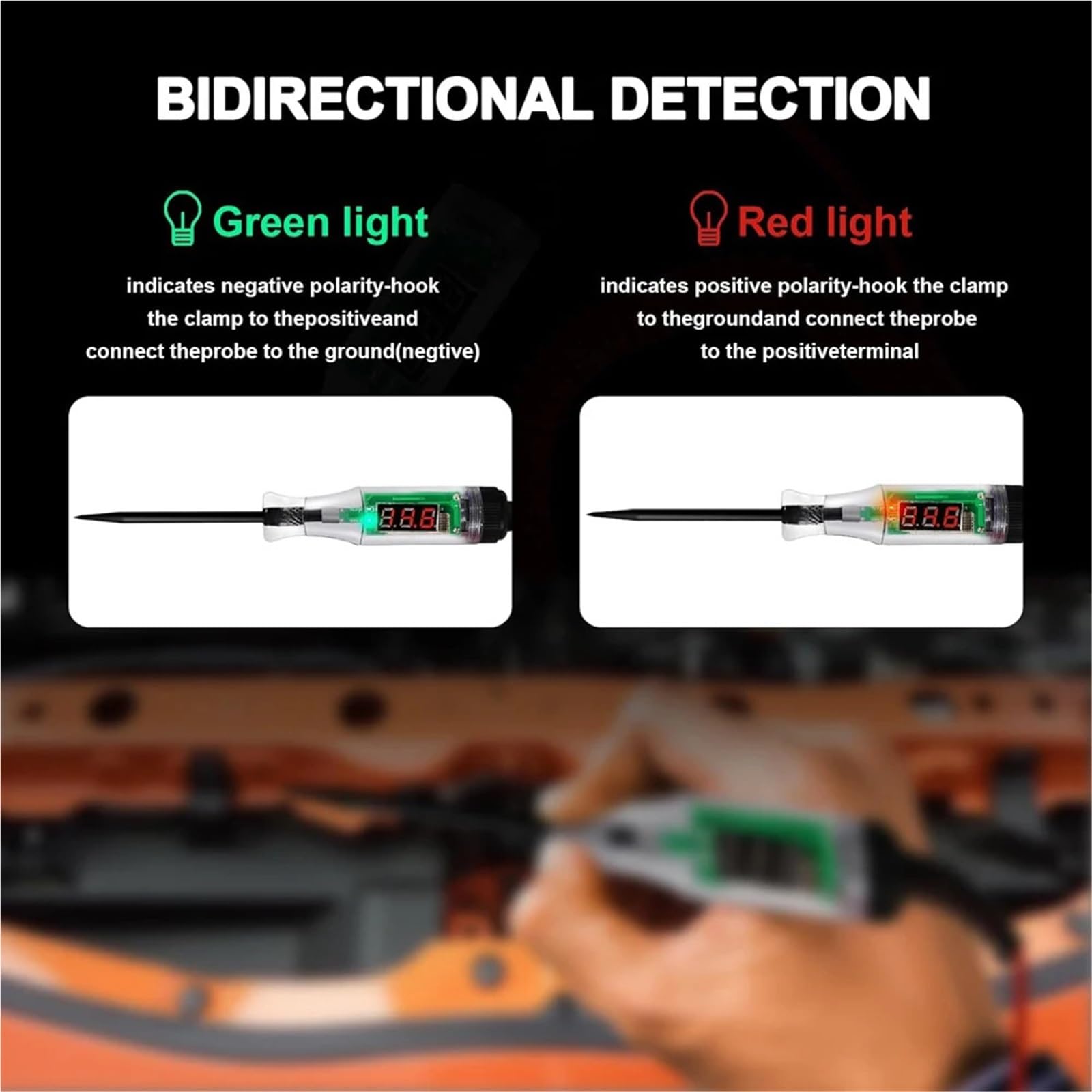 Misuratore di tensione, Set Di 6 Luci Prova For Tester Circuiti Automobilistici 3-90 V CC Con Display LCD Digitale E Cavi Prolunga A Molla For Auto, Camion Tosaerba