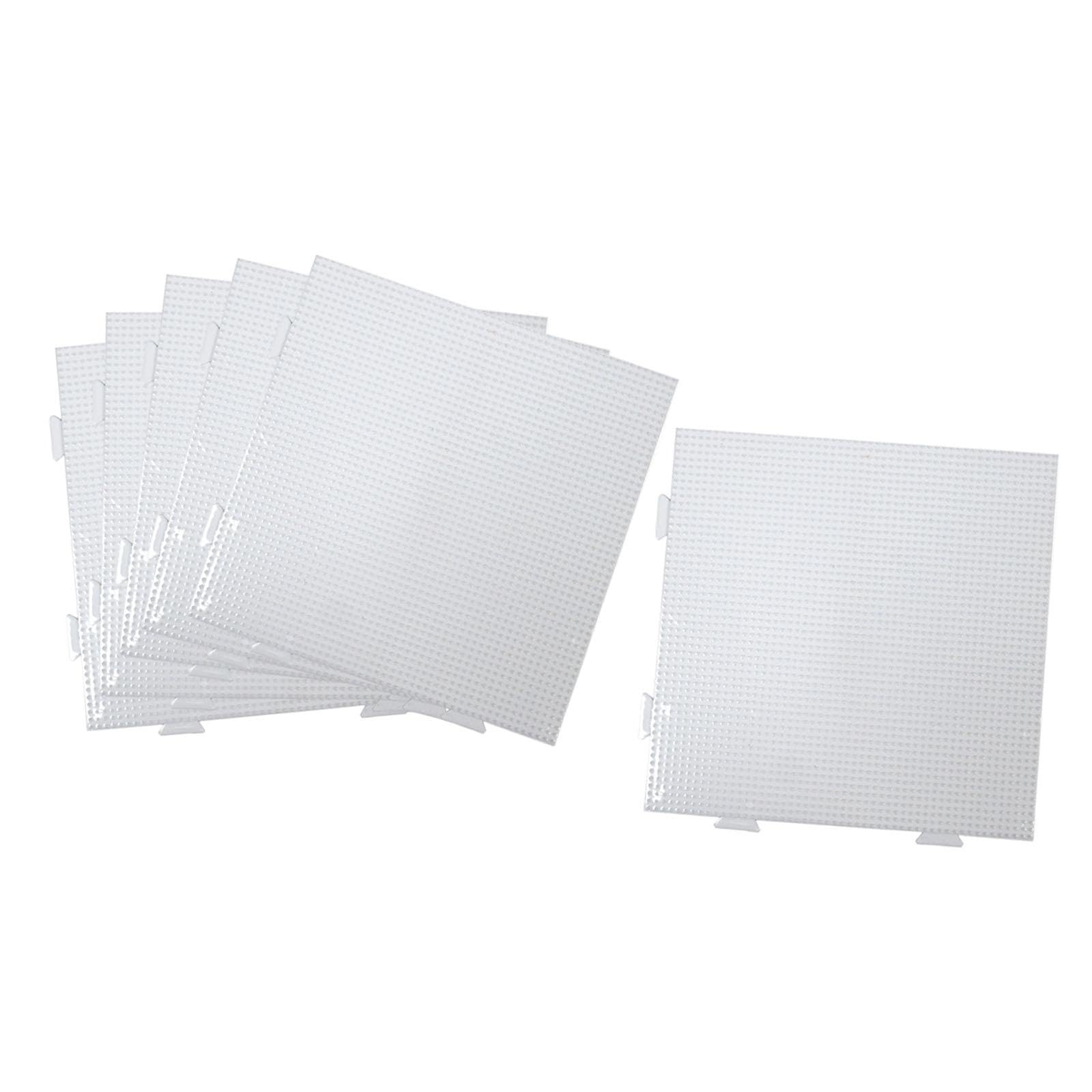 Plaques à perles à repasser transparentes en lot de 6 pour créer des motifs pixel art variés