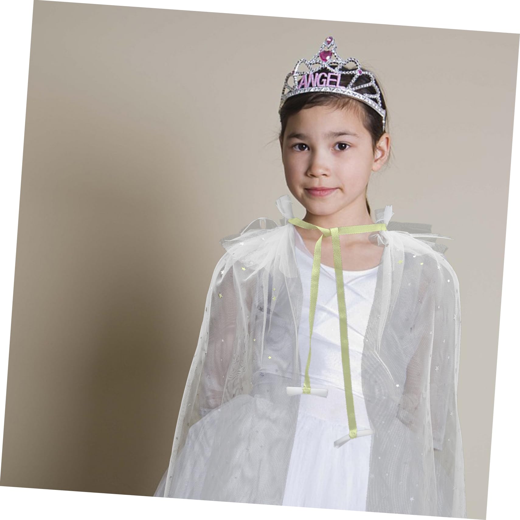 Kinder Prinzessin Kap Umhang Weiß Polyester Baumwolle Halloween Party
