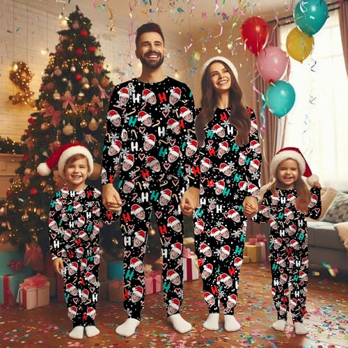 M YESCUSTOM Personalized Pajamas for Women Men Family Custom Pet Face Couples Matching Pajamas Sleepwear Set with Photo3