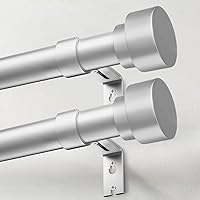 Vista 13 de Barras de cortina resistentes para ventanas de 28 a 48 pulgadas, barra de cortina de ventana de bronce de 1 pulgada para dormitorio, sala de estar