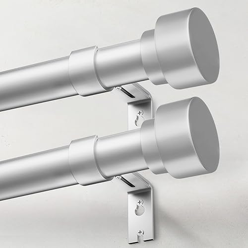 Miniatura 15 de Barras de cortina resistentes para ventanas de 48 a 84 pulgadas, barra de cortina negra ajustable de 1 pulgada con fácil instalación y diseño Negro