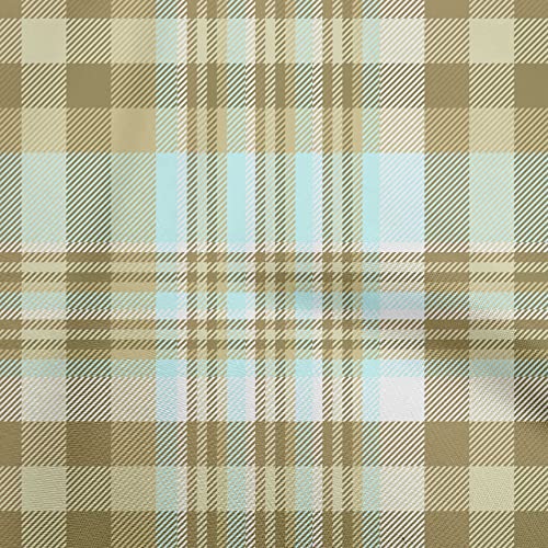 oneOone Cotton Poplin Olive Green Fabric Plaid Sewing Material Print Fabric By The Yard 42 Inch Wide