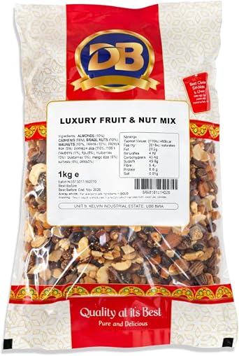 Luxury Fruit & NUT Mix 1KG - Almonds, Cashews, Walnuts, Brazil Nuts, Raisins, Papaya, Sultanas
