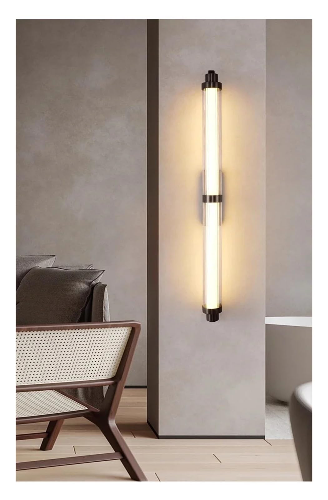 HXYSXHJUO Contemporary Long Glass LED Wall Lamp for Bedroom, Living Room, Study, Corridor - Stylish Indoor Decorative Lighting Fixture