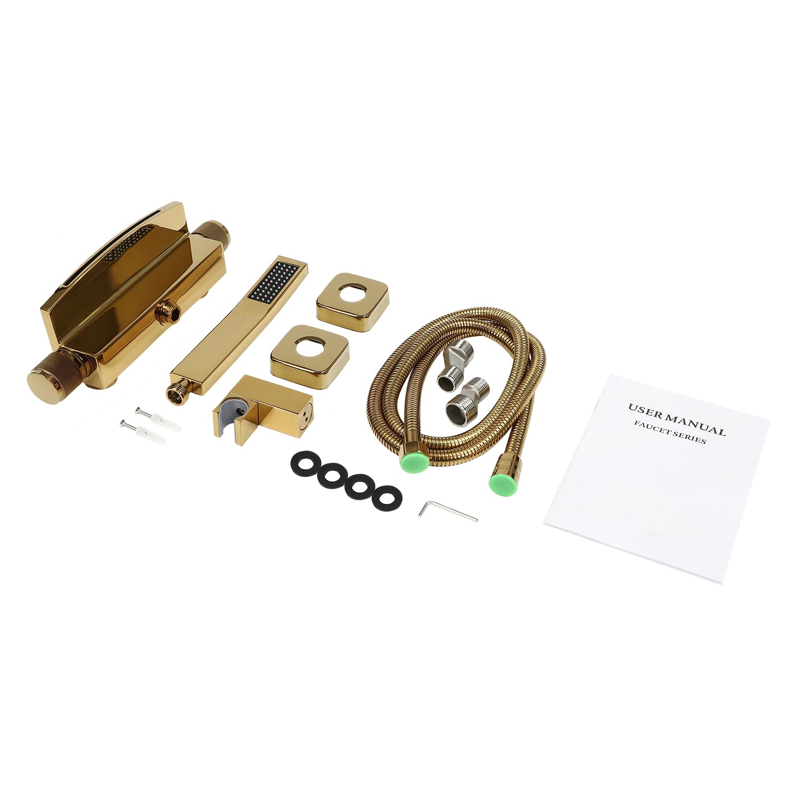 Grifo de bañera para bañera, grifo de cascada, grifo de ducha, grifo caliente y frío, grifo de mano de latón para aguas, hoteles, pensiones (dorado)