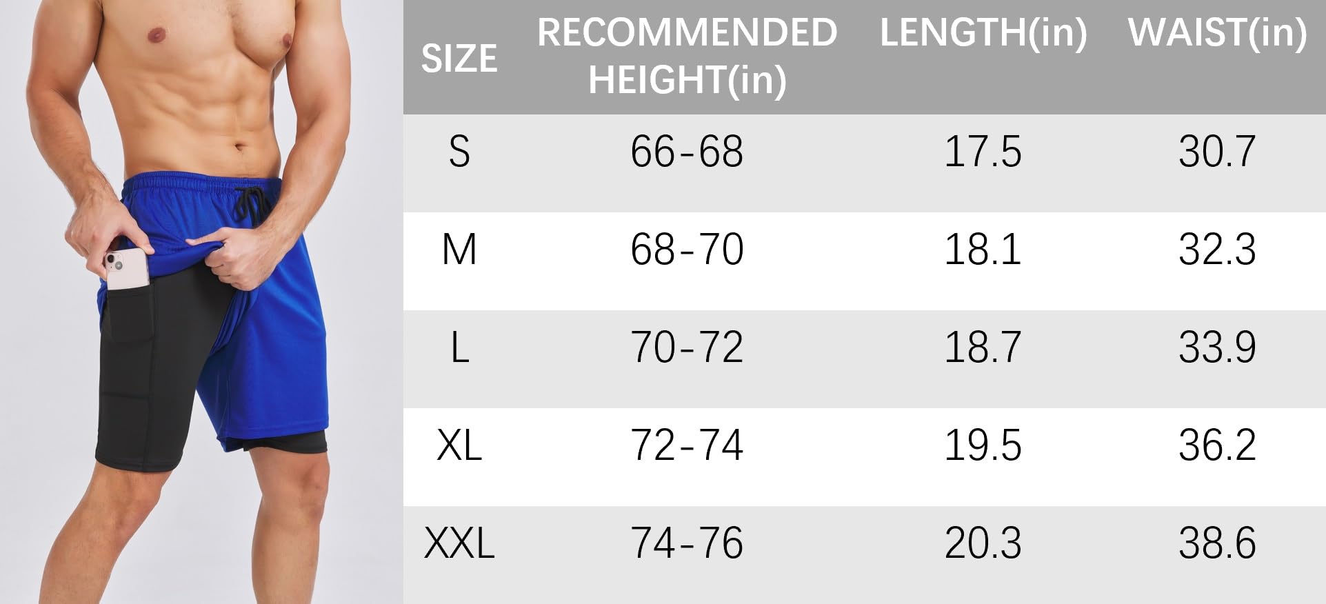 DANI CHINS Pantalones cortos deportivos 2 en 1 para correr para hombre, de secado rápido, ligeros, con bolsillos