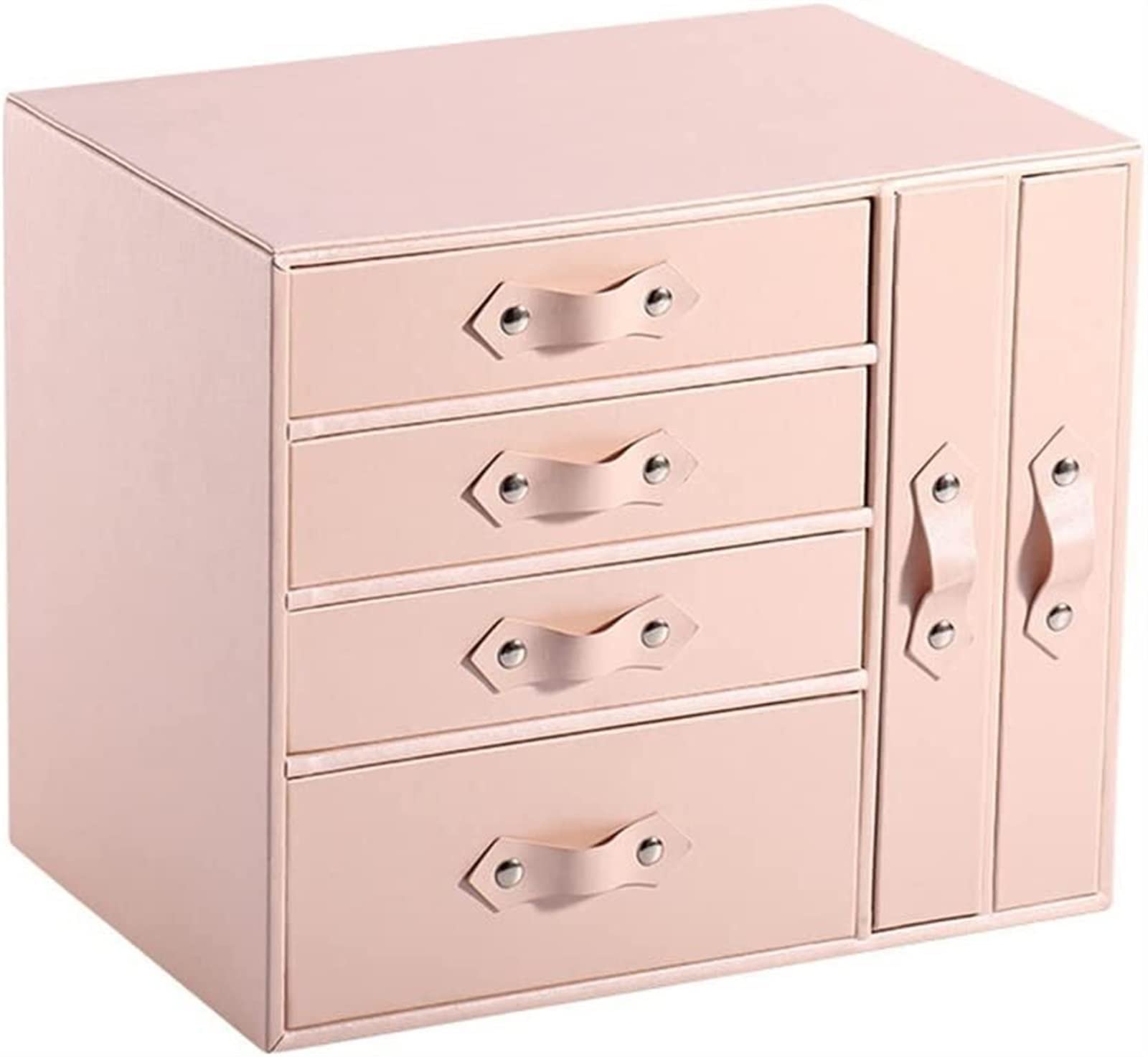 TIANQIHAO Flashing Women'S Jewelry Storage Box Multi-Layer Drawer Type Desktop Storage Jewelry Box With Lock,B