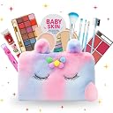 Real Makeup Kit for Girls & Teens – 16-Piece Safe & Washable Cosmetic Set with Rainbow Fur Bag – Non-Toxic Beauty Gift for Ages 7–16, Includes Brushes, Lip Gloss, Blush & More gallery image